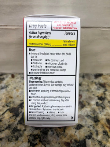 6 Bottles Assured Acetaminophen 500 mg Pain Reliever Fever 40 Ct Tylenol (Copy)