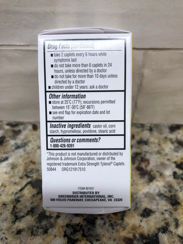 6 Bottles Assured Acetaminophen 500 mg Pain Reliever Fever 40 Ct Tylenol (Copy)