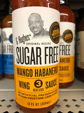 3 Bottles of G Hughes Sugar Free Mango Habanero Wing Sauce, 12 oz