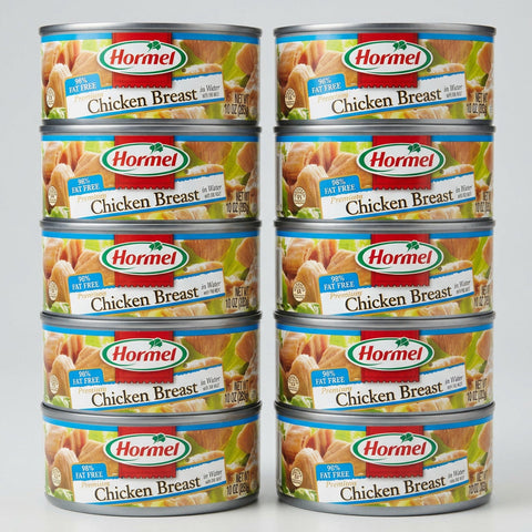 10 Cans of Hormel Premium Canned Chunk Chicken Breast in Water, 10 oz