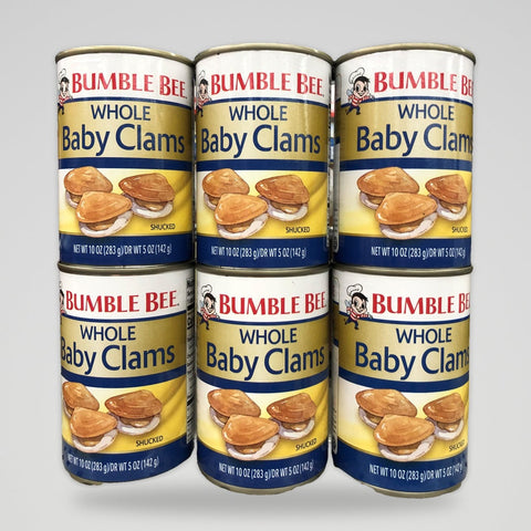 6 Cans of Bumble Bee Whole Baby Clams, 10 oz