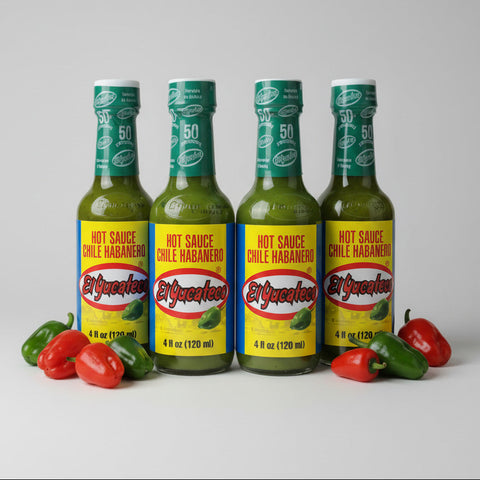 4 BOTTLES El Yucateco Salsa Picante De Chile Habanero Hot Sauce 4 Oz Marinade