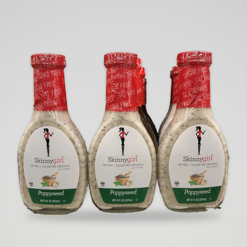 3 Bottles Skinnygirl Fat Sugar Free Poppyseed Salad Dressing 8 fl Bottle