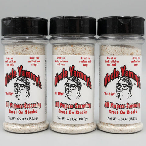 3 BOTTLES Uncle Yammy's All Purpose Seasoning Barbeque BBQ Fish Steak Sauce