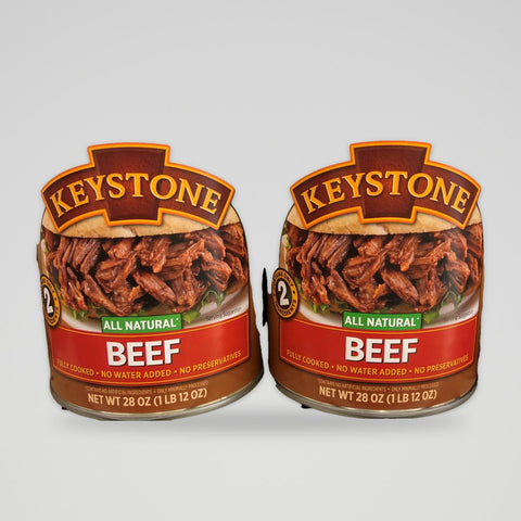 2 Cans Keystone All Natural Beef 28 Oz
