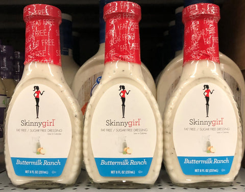 3 Bottles Skinnygirl Fat Sugar Free Buttermilk Ranch Salad Dressing 8 fl Bottle