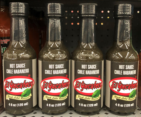 4 BOTTLES El Yucateco Black Label Reserve Chile Habanero Hot Sauce Salsa