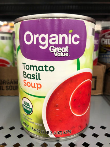 4 Cans of Great Value Organic Tomato Basil Soup, 18.6 oz