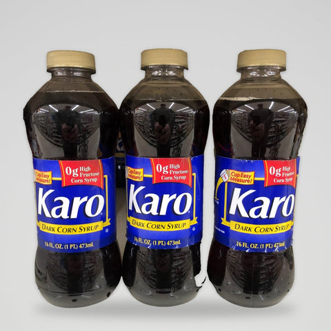 3 Bottles of Karo Dark Corn Syrup with Real Vanilla, 16 fl oz