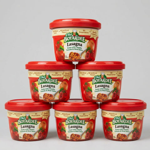 6 Bowls Chef Boyardee Microwavable Lasagna Pasta in Tomato & Meat Sauce, 7.5 oz