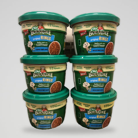 6 Bowls of Chef Boyardee Microwavable Original Cauliflower Pasta Rings, 7.25 oz