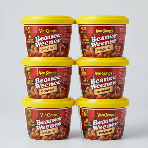 6 Bowls of Van Camp's Beanee Weenee Original Heat And Eat, 7.25 oz