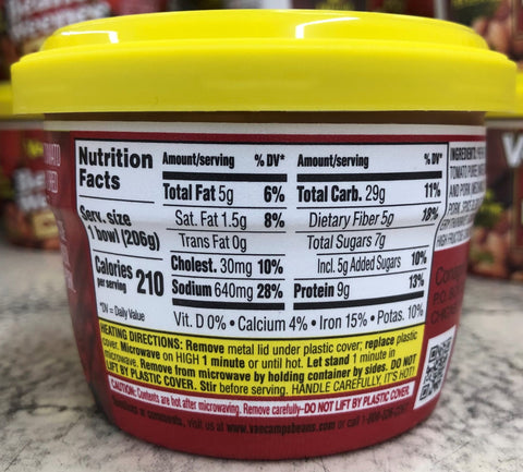 6 Bowls of Van Camp's Beanee Weenee Original Heat And Eat, 7.25 oz