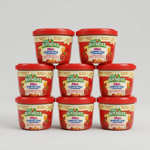 6 Bowls of Chef Boyardee Microwavable Mini-Bites Spaghetti Rings & Meatballs, 7.5 oz
