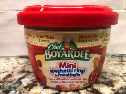 6 Bowls of Chef Boyardee Microwavable Mini-Bites Spaghetti Rings & Meatballs, 7.5 oz