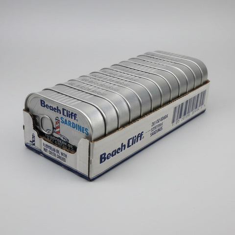 12 CANS Beach Cliff Sardines in Soybean Oil Hot Green Chilies Herring Fresh