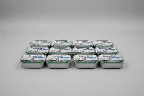 12 CANS Beach Cliff Sardines in Soybean Oil Hot Green Chilies Herring Fresh