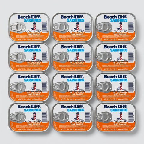 Beach Cliff Sardines in Louisiana Hot Sauce Wild Caught, 3.75 oz