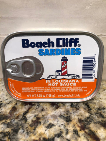 Beach Cliff Sardines in Louisiana Hot Sauce Wild Caught, 3.75 oz