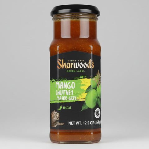 2 Bottles Sharwoods Major Grey Mango Mild and Fruity Chutney 12.5 oz Jelly