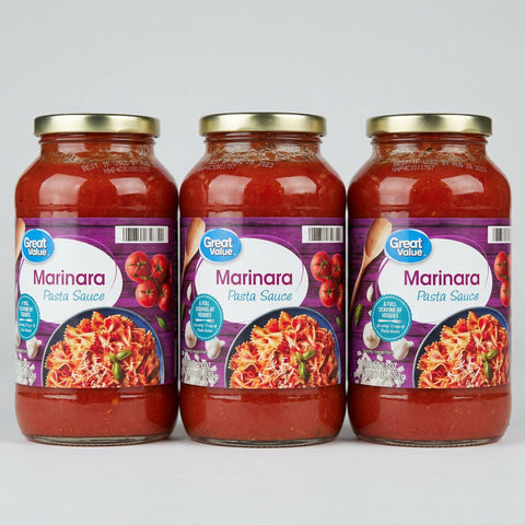 3 Jars of Great Value Marinara Spaghetti Pasta Sauce 3 ct, 23 oz