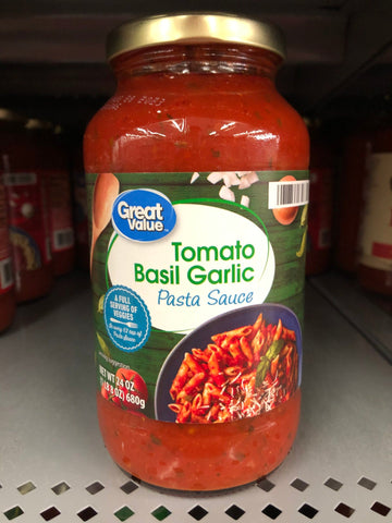 3 Jars of Great Value Tomato Basil Garlic Spaghetti Pasta Sauce 3 ct, 24 oz