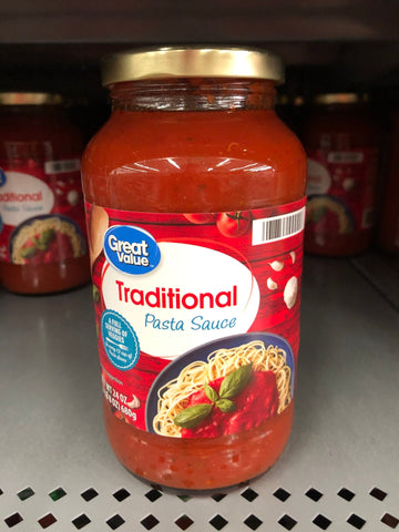 3 Jars of Great Value Traditional Spaghetti Pasta Sauce 3 ct, 24 oz