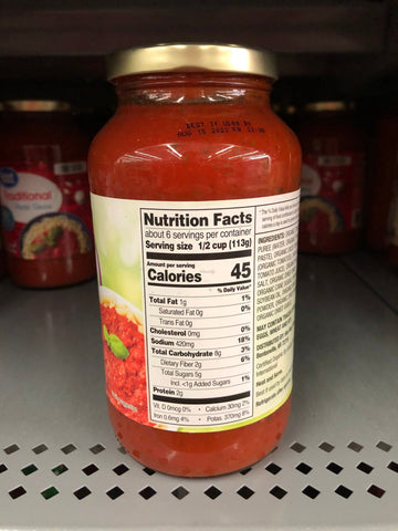 3 Jars of Great Value Organic Tomato Basil Spaghetti Pasta Sauce 3 ct, 24 oz