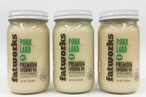 3 JARS Fatworks Pork Lard 14 Oz Baking Premium Baking Cooking Oil