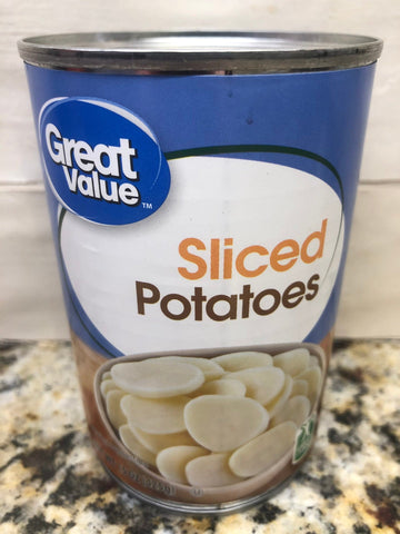12 Cans of Great Value Sliced Potatoes, 15 oz