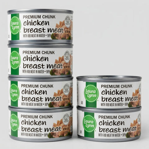 6 Cans of Laura Lynn Chunk White Chicken Breast Meat, 10 oz