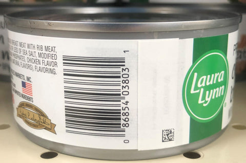 6 Cans of Laura Lynn Chunk White Chicken Breast Meat, 10 oz