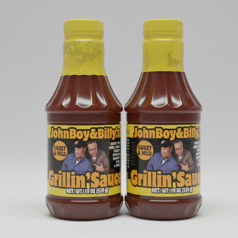 2 Bottles John Boy and Billy's Sweet & Mild Barbecue Grillin Sauce BBQ
