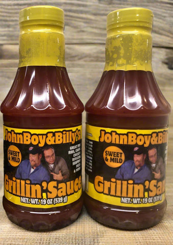 2 Bottles John Boy and Billy's Sweet & Mild Barbecue Grillin Sauce BBQ