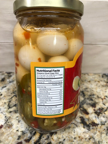 Cajun Classics 7 Farms Pickled Jalapeno Quail Eggs, 16 oz