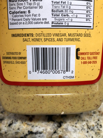 4 Bottles of Crowning Touch Honey Spice Mustard, 16 oz