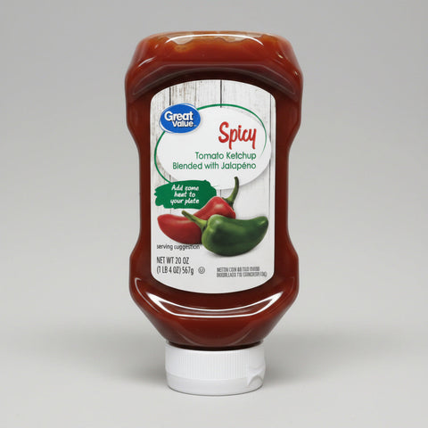 Great Value Spicy Tomato Ketchup 20 oz Bottle Catsup French Fries Hot