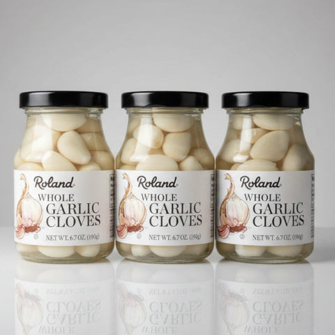 3 JARS Roland Whole Clove Garlic In Brine 6.7 oz Jar Knot Bread Dip Pizza