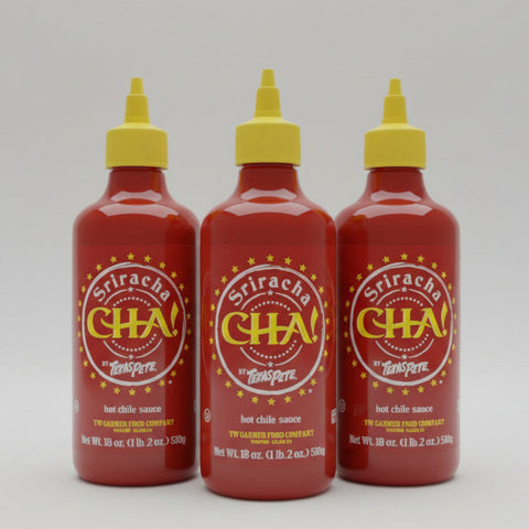 3 BOTTLES Texas Pete Sriracha CHA! Hot Sauce Pepper Burgers Soup Eggs