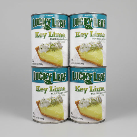 4 CANS Lucky Leaf Key Lime Pie Filling & Topping 21 oz Can Juice West Crust