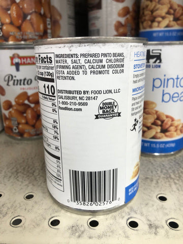 6 Cans of Food Lion Pinto Beans, 15.5 oz