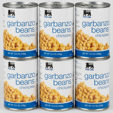 6 Cans of Food Lion Chick Peas Garbanzo Beans, 15.5 oz