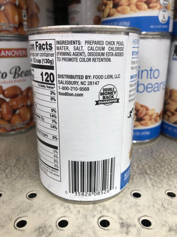 6 Cans of Food Lion Chick Peas Garbanzo Beans, 15.5 oz