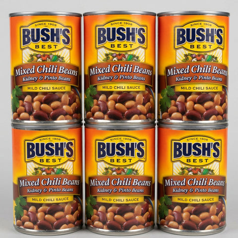 6 Cans of Bush's Mixed Kidney & Pinto Beans in a Mild Chili Sauce, 15.5 oz