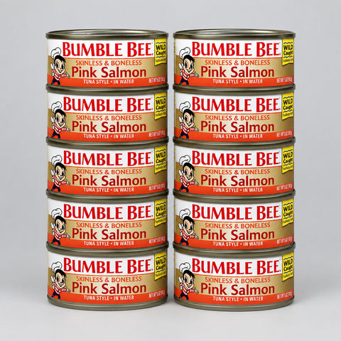 10 Cans of Bumble Bee Skinless and Boneless Wild Pink Salmon, 5 oz