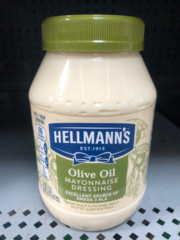 2 JARS Hellman's Mayonnaise Dressing Olive Oil Mayo 30 oz Dressing Best Foods