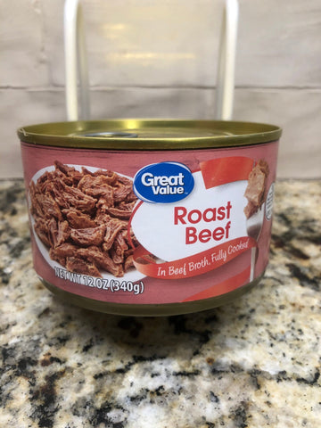 6 Cans Great Value Fully Cooked Roast Beef 12 oz