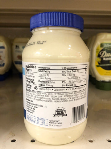 2 JARS Food Lion LITE Mayonnaise Mayo 30 oz Sandwich Dressing Light