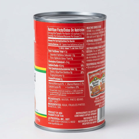 4 Cans of La Preferida Authenic Refried Beans, 16 oz