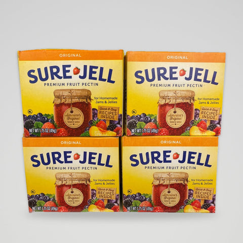 4 Boxes Sure Jell Original Premium Fruit Pectin 1.75 oz